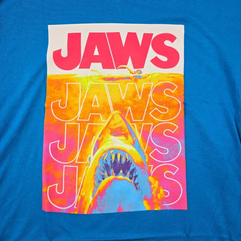 JAWS Terror SHIRT Mens BLUE XL EXTRA LARGE PULLOVER BEACH Retro CASUAL LOGO NWT